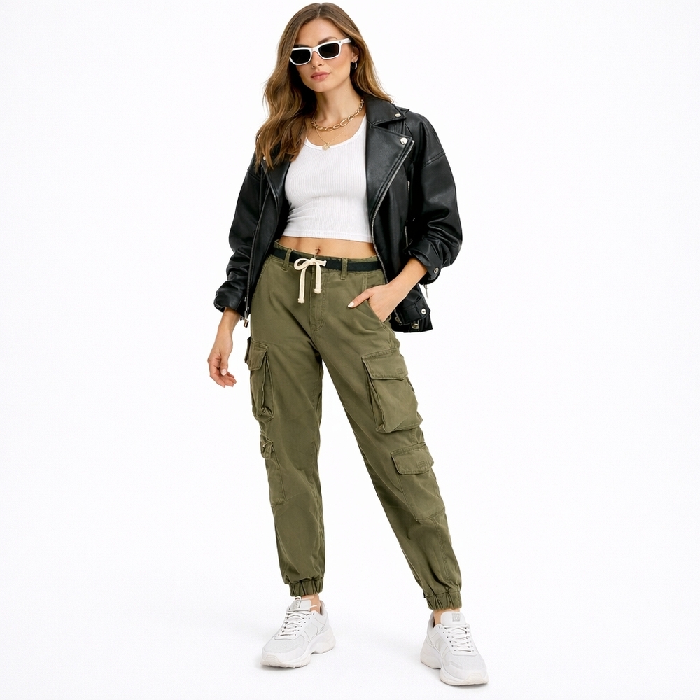 🌟ZARA Olive Green Cargo Jogger Pants 💚